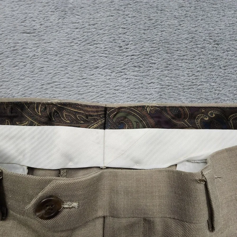 Lauren Ralph Lauren Mens 34x30 Beige Slacks Flat Front Straight Leg Dress Pants